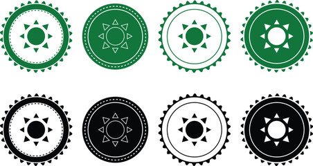 Ecology icon set. Ecology Stamps. Environment, sustainability, nature, recycle, renewable energy; electric bike, eco-friendly, forest, wind power, green symbol. Solid icons vector collection.