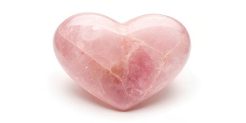 light, pink gemstone,isolated, close-up, heart of stone, Isolated light rose quartz heart of stone pink gemstone heart close up