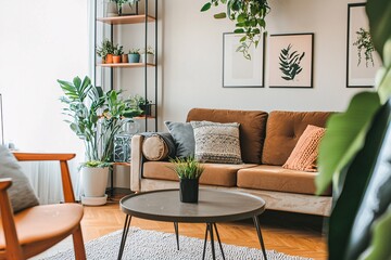 A charming contemporary apartment with inviting decor in warm hues and affordable furnishings, ideal for newcomers to renting.