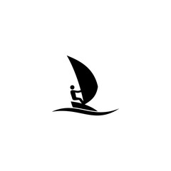 Man windsurfing icon isolated on white background