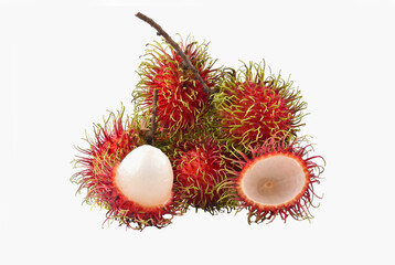 rambutan isolated on white background.