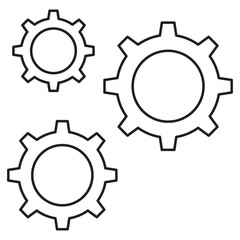 gear icon, cog wheel, engine circle, thin line web symbol on white background