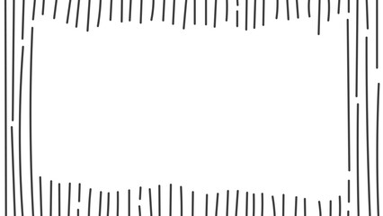 Hand Drawn Background with Sketch Lines. 1920x1080 ratio social media backdrop. Black and White scribble frame with empty space. Vector illustration