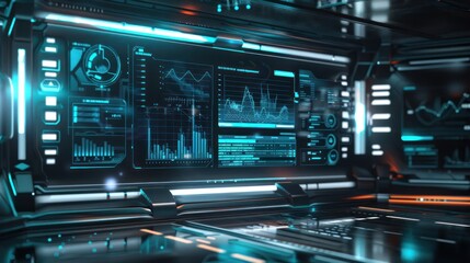 Obraz premium Futuristic Interface with Data Visualization