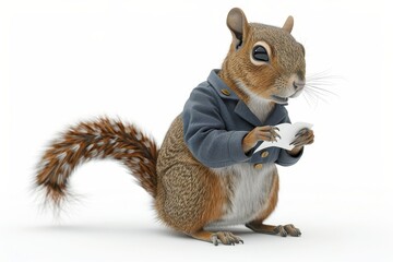 Obraz premium A squirrel wearing a school uniform
