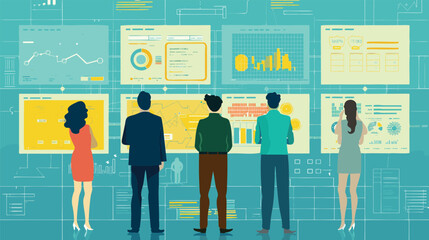 Team Evaluating Pros and Cons on a Digital Decision-Making Interface