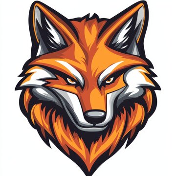recommend clip art: Fierce orange and black fox head illustration