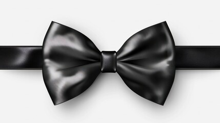 Elegant Black Bow Tie with Satin Ribbon