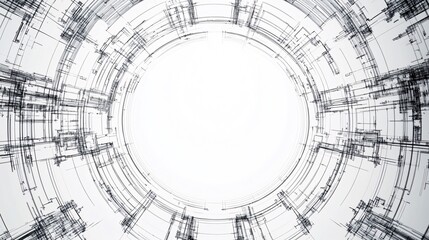 Engineering concept with large central space, elements on sides.