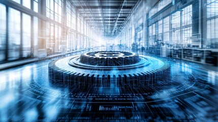 Mechanical engineer designing precise 3D gear system on digital interface