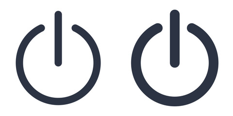Power Button simple icons set designed in filled, outline, line and stroke style