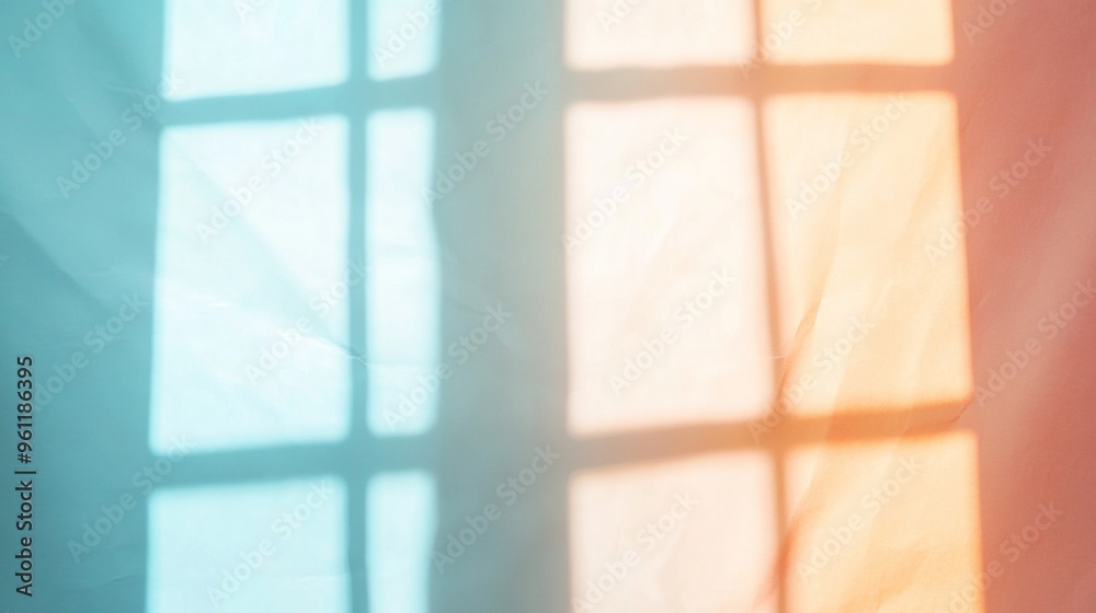 Poster sunlit modern abstract background with gradient blue and orange tones for digital design