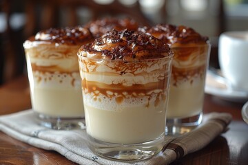 Peru: Suspiro de Limea A sweet, creamy dessert made with condensed milk, evaporated milk, and topped with a caramelized layer, served in a glass