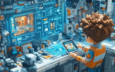 Hightech futuristic home interior