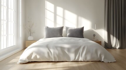 Cozy and Elegant Bedroom with Natural Lighting and Modern Decor