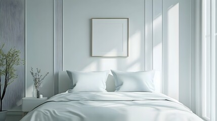 Cozy and Serene Bedroom with Minimalist Decor and Natural Accents