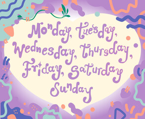 Week heart for social media, birthday card