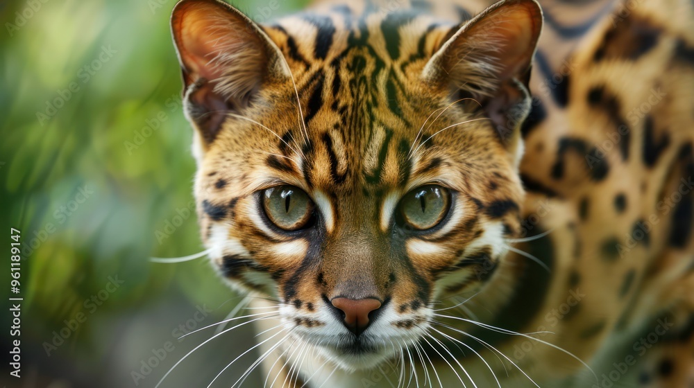 Sticker Close-up Portrait of a Leopard Cat