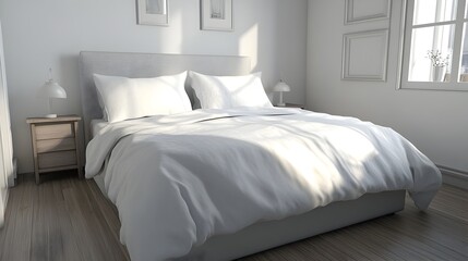 Cozy and Peaceful Bedroom with Soft Natural Lighting and Minimalist Interior Design