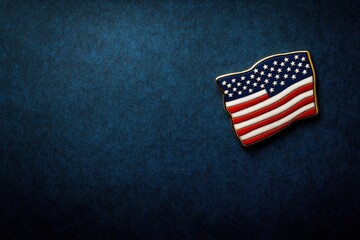 Obraz premium USA background with pin with the shape of the United States of america flag. Use for Veterans day or Patriot day, September 11 with generative ai