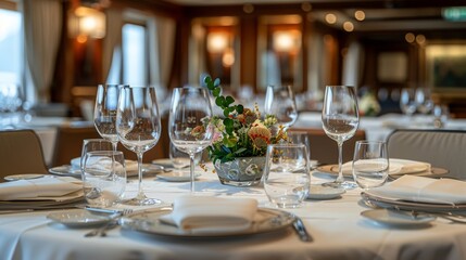 A Luxurious Dining Table Setting: Elegance and Sophistication for a Perfect Meal Experience