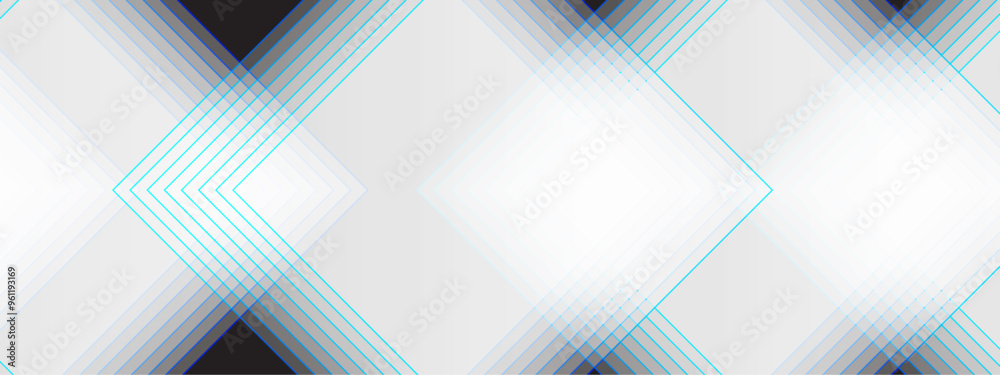 Poster Abstract geometric white and gray color background. Geometric shape with futuristic concept. Vector abstract graphic presentation design banner pattern background web template.