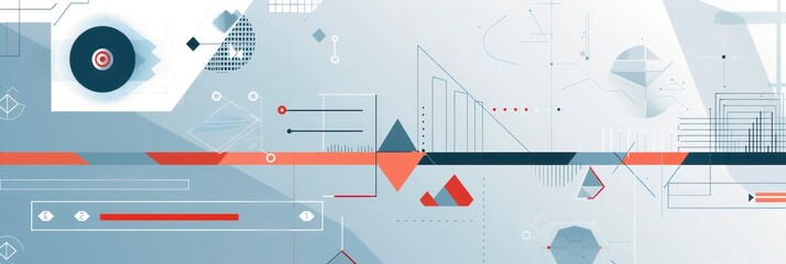 Fototapeta premium minimalistic abstract geometric light banner