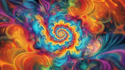 Abstract psychedelic colorful spiral.