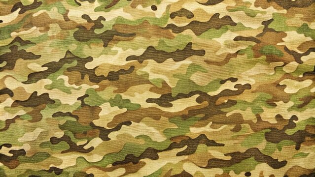 A detailed camouflage fabric texture background in armed forces multicam pattern