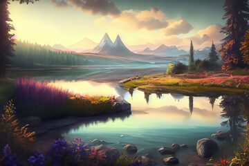 Cozy Landscape Background