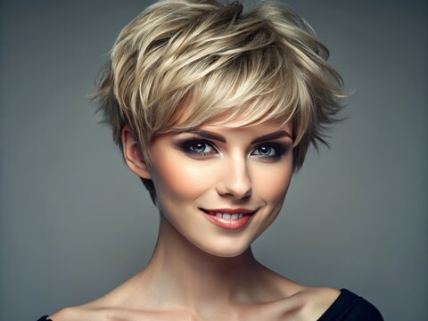 Soft, choppy layers and wispy strands frame the face in a playful pixie cut, adding texture and depth to this carefree hair design.