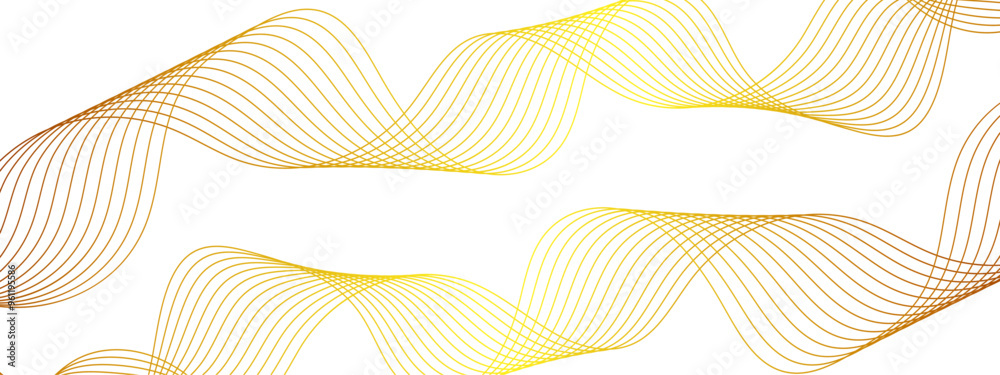 Poster Luxury abstract geometric background design with white line pattern. Wavy Creative line art, Undulate gray wave swirl line. Futuristic energy sound waves technology curve flow wave lines