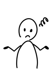 あきれる人のゆるいイラスト