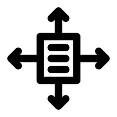 scope, reach, expand, area, project management outline icon
