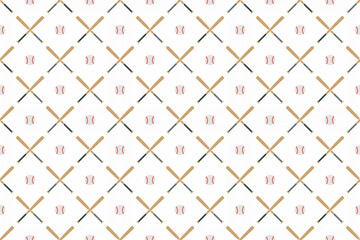 野球のシームレスパターン、白背景