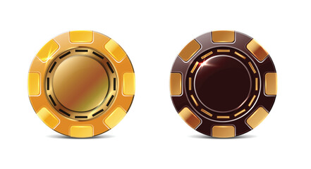 Naklejka premium Gold and copper casino chips