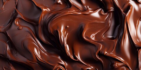 Rich, smooth melted liquid chocolate texture. Background for banner, backdrop or texture