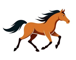 Fototapeta premium A horse running illustration isolated on white background