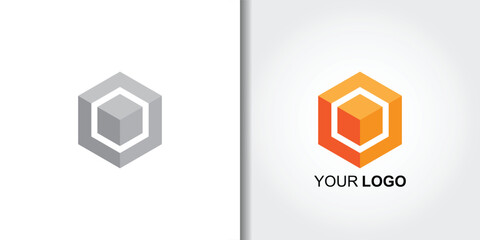 cube box logo set template