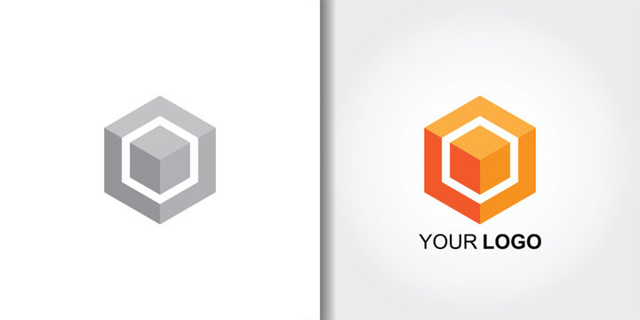 cube box logo set template