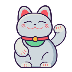 cartoon vector chinese lucky cat