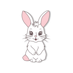 cute bunny rabbit outline sketch vector illustration vector isolated on white background