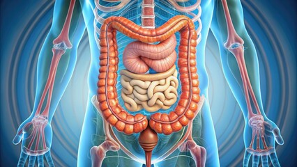 Intricate Medical Image Depicting The Anatomy Of The Colon With Detailed Cross-Sectional Diagrams