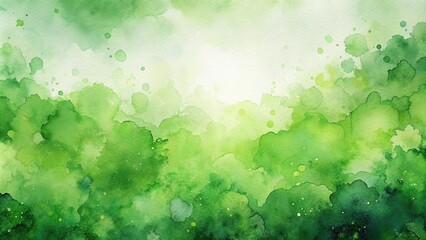 Fototapeta premium Abstract green watercolor painted background Worm's Eye View