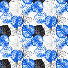 Background nature freehand Leaf pattern background. Leaf vector design for background, wallpaper, carpet, wrapping, fabric, textile fashion wearing.