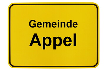 Illustration eines Ortsausgangsschildes der Gemeinde Appel in Niedersachsen