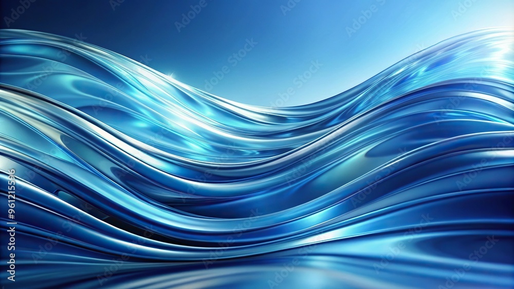 Wall mural Abstract liquid wave background in shades of blue