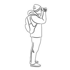 photographer sketch vector on white background