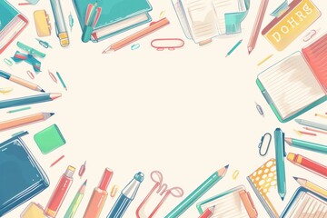 Fototapeta premium School Theme borderline Background