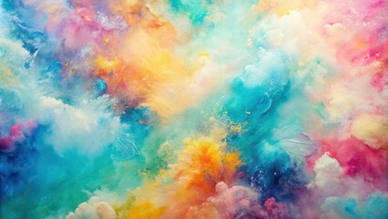 abstract pastel colors acrylic painting of bird eye view